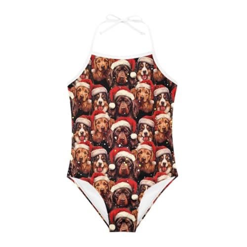 Image of Christmas Kids One-Piece Swimsuits Beach Swimwear Bathing Suit for 3-10 Years Girls