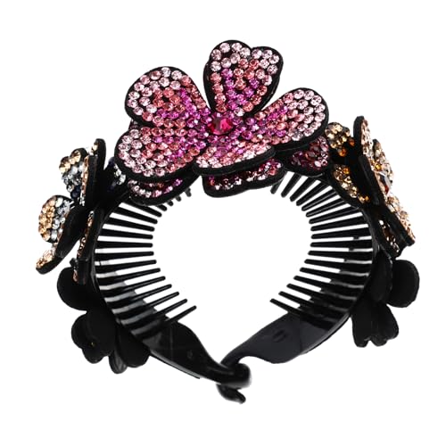 Élastique à cheveux avec pince fleur amovible pour chignon rapide