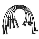 RLP Silicone Spark Plug Wires Set 8.0mm 6 Wires Black for HEI Distributor Compatible with Ford Truck 6 Cylinder 250 300 4.9L