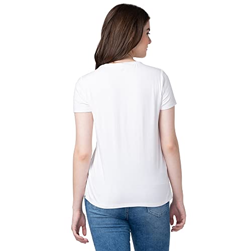 Image of Spykar Printed Blended Round Neck Women's Regular Fit Top