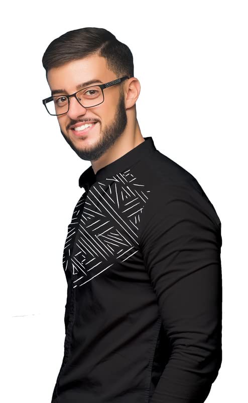 Image of SARAAI Men's Cotton Blend Full Sleeve Slim Fit Shirt|Stylish Casual Wear Shirt for Mens