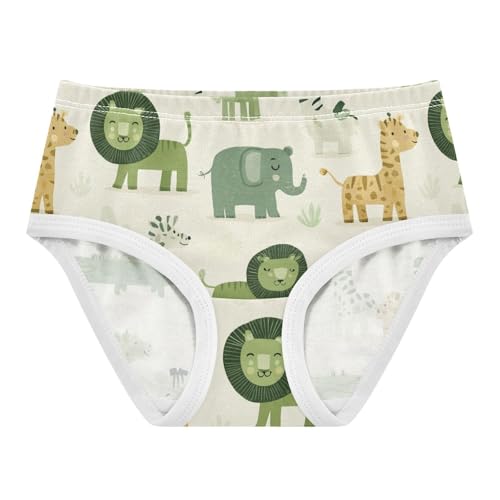 Wusikd Cute Jungle Animal Girls' Underwear Cotton Lion Zebra Girls Briefs Soft Toddler Underwear 2T