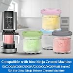 Conteneurs Remplacement pour Pintes et Lids de Creami Ninja & Pousse - 4 Conditionnement compatible avec NC300/NC301/NC299AMZ Series | Sans BPA, Lave-vaisselle-safe, Pinceaux de fuite-proof pour crème glacée maison