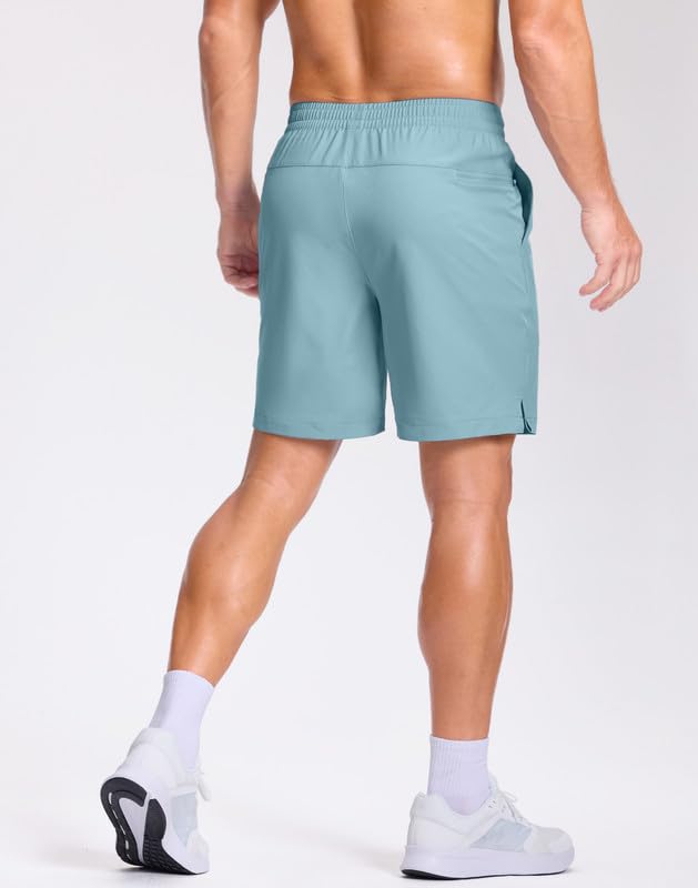 Image of GGJ Men's Lightweight Athletic Shorts with 2 Zipper Pockets 7 inch /9 inch /5 inch Gym Workout Running Quick Dry Tennis Shorts for Men