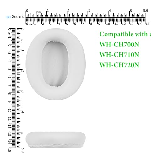 Cojines de repuesto Geekria para auriculares Sony WH-CH700N/ CH710N/ CH720N, almohadillas de reparación (Blanco) miniatura 6