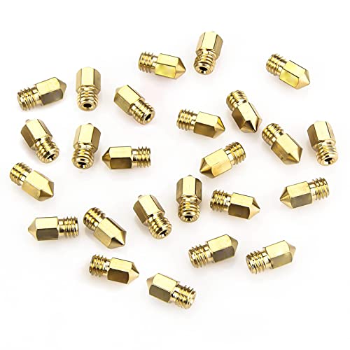 0.4Mm Mk8 Ender 3 Nozzles 25 Pcs 3D Printer Brass Nozzles Extruder For Makerbot Creality Cr-10 With 5 Needles And Metal Storage Box (0.4Mm) #TOP2