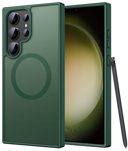 Image of FNTCASE for Samsung Galaxy S23 Ultra Case: [Fit for Magsafe] Magnetic Translucent Matte Anti-Fingerprint Cell Phone Cover Military Grade Shockproof Protective Case