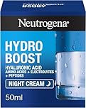 Neutrogena Hydro Boost Night Face Cream (1x 50ml), Night Cream with Hyaluronic Acid, Advanced Hydration for 72 Hours, Suitable for All Skin Types Including Sensitive