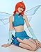 Winx Club Women's Bloom Cosplay Fairy Costume Outfit Top and Skirt with a Pair of Wings