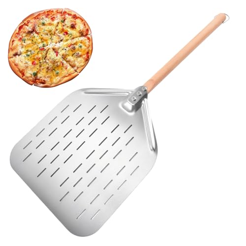 SPORWAY Pelle à pizza en acier inoxydable avec poignée amovible - Pour barbecue à gaz, barbecue et four - Pour ranger facilement une grande pizza - 40 x 30 cm - Acier inoxydable