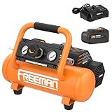Freeman F20 20V Cordless 1-Gallon Air Compressor with 4.0Ah Battery & Charger | 1/3 HP, 700 Shots Per Charge | Portable, Oil-Free, for Nailers & Tire Inflation | PE20V1GCK