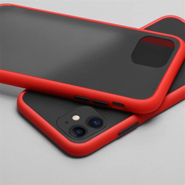 Zebana Apple iPhone 12 Mini Stylish Silikon Kenar Kılıf Kırmızı