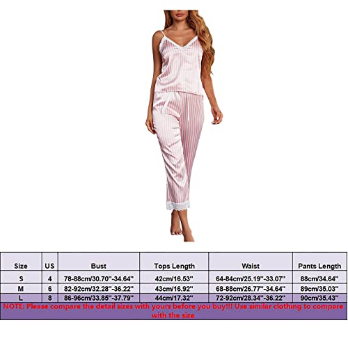 Womens Pajamas Set Soft Lounge Sets Sexy Lace Print Sleepwear Pjs Fall Pajamas Women White #TOP5