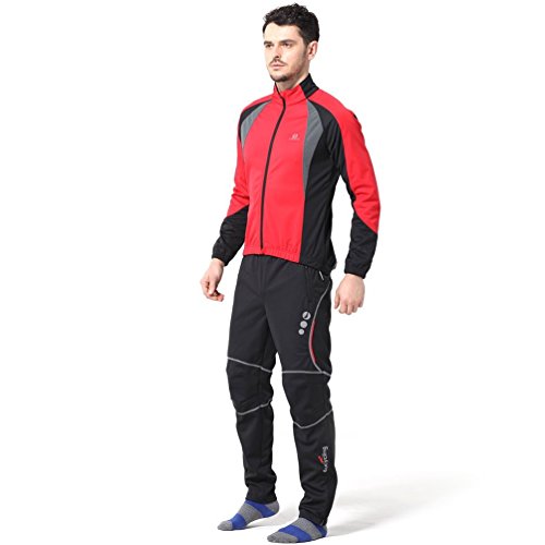 4ucycling Men's Bike Pants Fleeced for Cold Weather, Black, S