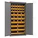 Durham 14 Gauge Welded Steel Flush Door Style Storage Cabinet with 36 Bins, 3602-BLP-36-95, 18" Length x 36" Width x 72" Height
