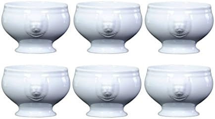 Over & Back Lion's Head Porcelain Bowls - Set of 6