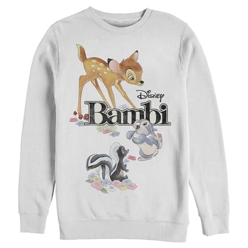 Disney Men's Bambi Friends Pullover Crew Fleece