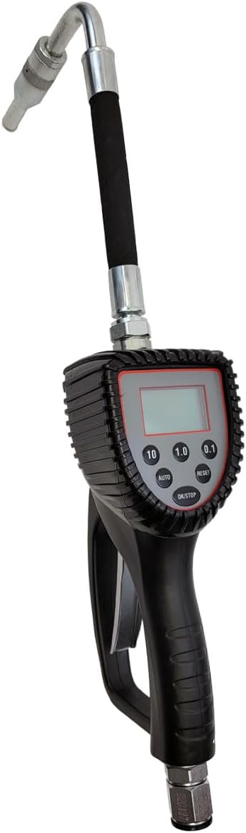 Macnaught M3 Digital Preset Oil Control Gun 1/2" FNPT | 9.25 GPM, Flexible Nozzle, Oval Gear Meter, Auto Shutoff, ATF & Coolant Compatible, 3-Year Warranty