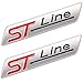 TAYDMEO 2 Pcs 3D Metall ST Line Aufkleber Autokopf Emblem Abzeichen Chrom Aufkleber, für Die meisten Automodelle