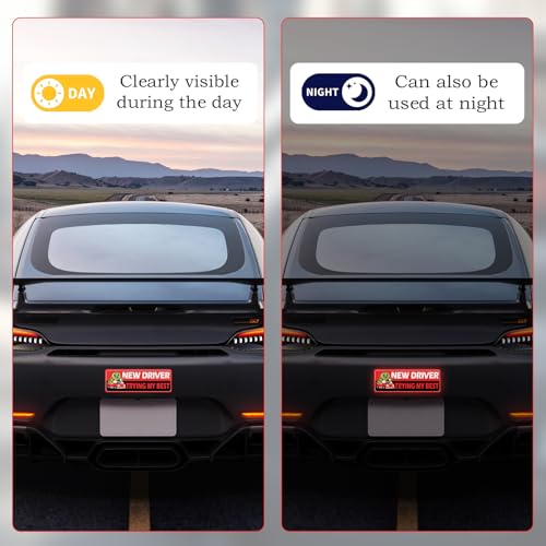 Image of 5Pcs Turtle Novice Driver Car Stickers, Beginner Magnet Supplies for Car Student Driver Sign, Lovely New Driver Sticker Supplies Suitable for Keeping a Safe Distance on The Road