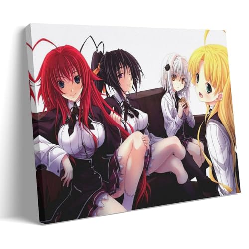 CBEJFGTX Anime High School DxDCharacters, póster de arte de dibujos animados, pintura decorativa, lienzo, arte de pared, sala de estar, póster para dormitorio, pintura 24 x 36 pulgadas (60 x 90 cm)