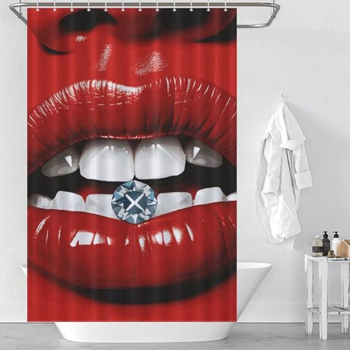 Rideau de douche extra long moderne de 122x183 cm lavable avec ses 12 crochets