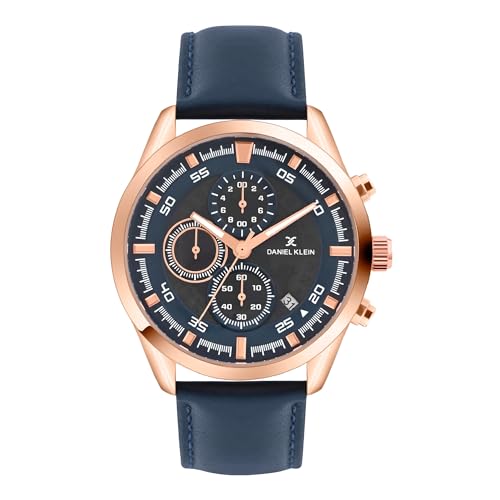 Image of Denial Klein Attractive Dial Leather Strap Watch for Men