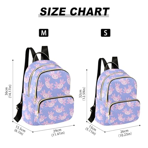Image of Mini Backpack Cute Axolotl Salamander Fashion Backpack Purse for Women,Handbag Shoulder Bag Casual Daypack, Ladies Gift for College Work(S)