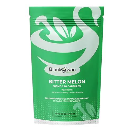 Black Swan Bitter Melon Capsules 500 mg, Momordica Charantia (Karela) Fruit Extract, 240 capsules, vegan