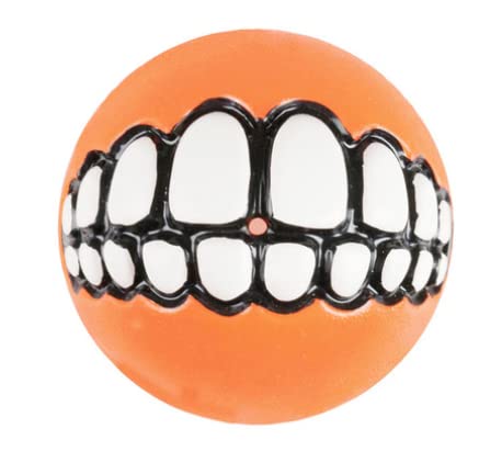 PAW SECRET - Dog Ball with Big Teeth for A Funny Smile. Toy for Pet, Fits Puppies and Large Dogs. Soft and Strong Durable Your Dog Will Love Chew This Toys Balls (Orange)