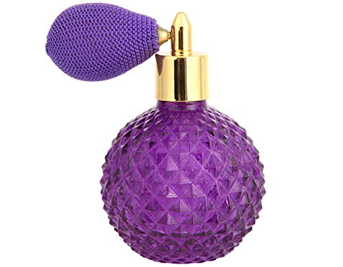 Yangland 100Ml Women Vintage Perfume Bottle Short Spray Atomizer Refillable Empty Glass Bottle (Purple) #TOP15