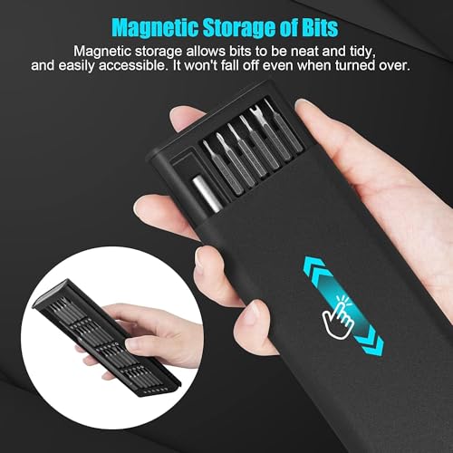 Image of 24 in 1 Mini Screwdriver Set with Precision Bits | Compact Magnetic Repair Tool Kit for Mobile Laptop Watch Eyeglass Electronics | Portable Multi Bit Screwdriver Set with Storage Case