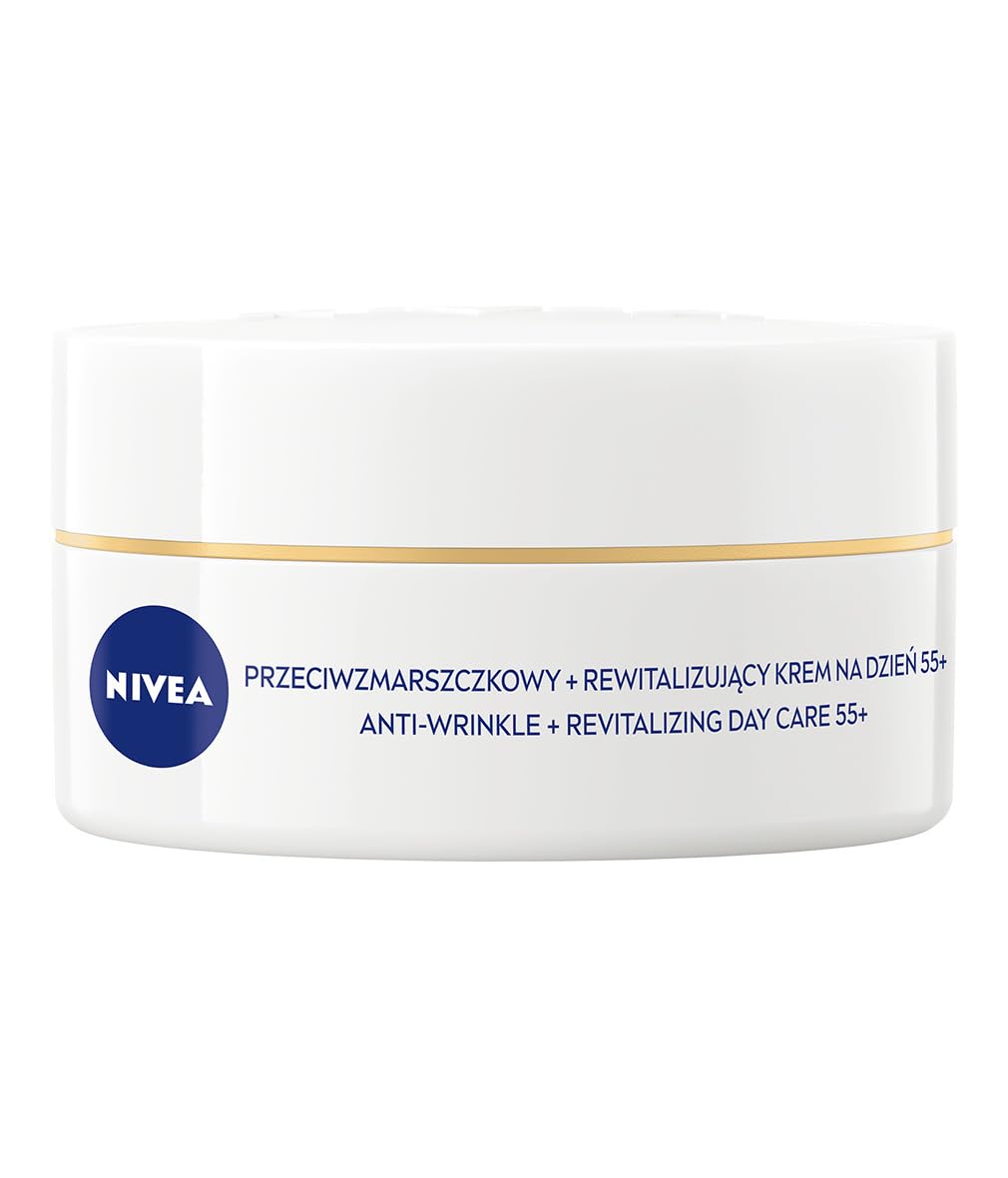 NIVEA Anti-Wrinkle Revitalizing 55+ Day Cream for Mature Skin – Intensive Moisture & Skin Vitality Boost with Argan Oil & Calcium – 50 ml (1.69 fl oz) – Revitalize & Strengthens - Image 2