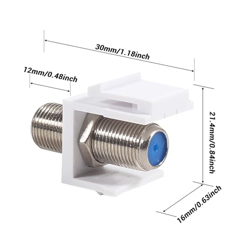20 conectores coaxiales Keystone RG6 hembra a hembra miniatura 2