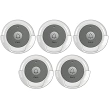 Wireless Call Buttons for Wireless Call System Nurse Call System for Customer Elderly Seniors Residents in Clinic, Care Facilities, Restaurant 5 PCS White