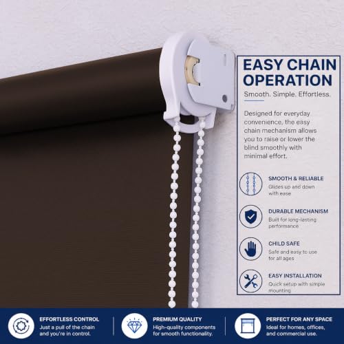 Image of 100% Blackout Roller Blind for Windows|Room Darkening & Privacy Protection Window Shade Blinds|Home, Bedroom, Living Room & Office|Dark Coffee, 2X4 Feet, Pack of 1