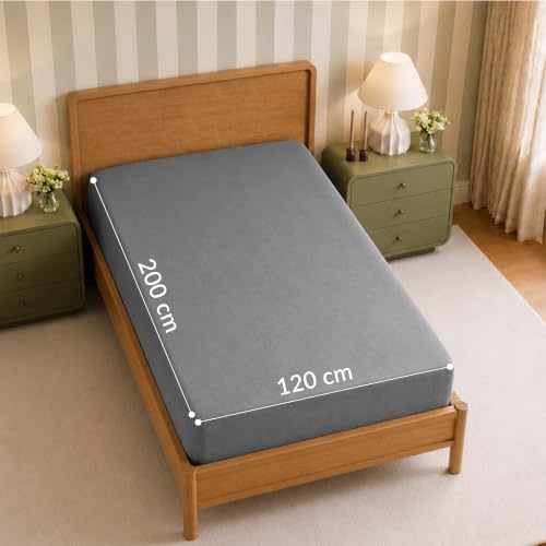 Twinzen Premium Spannbettlaken 120x200 cm, 100% Jersey Baumwolle, 150 g/m² - Spannbetttücher für Ducke Matratzen bis zu 22cm - Bettlaken… – Ansicht 3