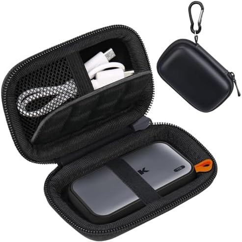 Lacdo Hard Carrying Case for SSK Portable SSD External Solid State Drives 250GB 500GB 1TB 2TB 4TB SSD External Hard Drive USB 3.2 Gen2 Hard EVA Shockproof Protective Storage Travel Bag, Black
