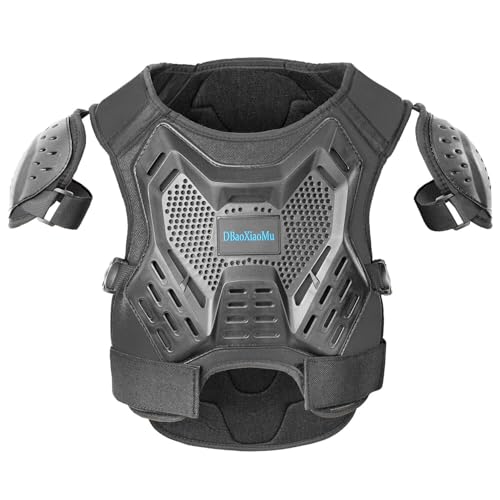DBaoXiaoMu Kids Motocross Armor Vest, Back Spine Chest Protector for Children Teen, Motorcycle Body Protection for Dirt Bike,MTB,Skateboard,ATV (Black)