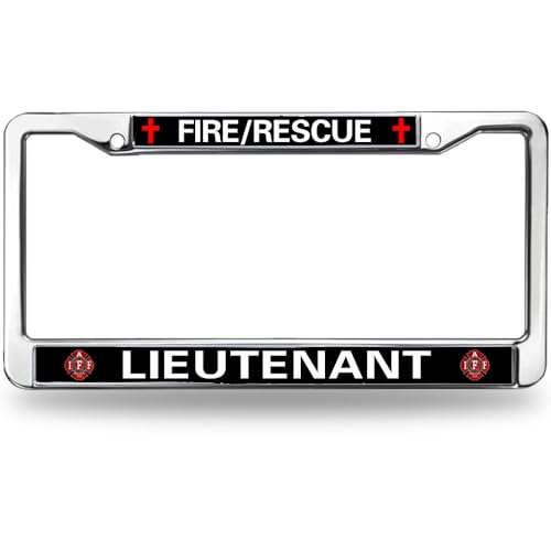 Image of Fire Rescue Cross Pride Slim Design License Plate Frame Fighterfighter Pride License Plate Frame for Patriotic People