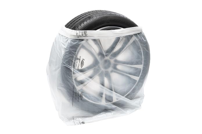100 Stück Reifensäcke Premium XXL, weiß, perforiert, 700 + 400 x 1100 mm, auf Rolle, MDPE, 24 mµ