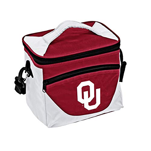 Logotipo da marca NCAA Oklahoma Sooners Bolsa térmica para almoço adulto unissex com bolso frontal e alça de ombro, tamanho único, multicolorido