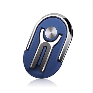 V Volt 3 in 1 Mobile Phone Ring Holder with Car Vent Clip and Grip Ring and Kickstand Holder, 360 Degree Rotation, Durable and Lightweight Design (Navy)