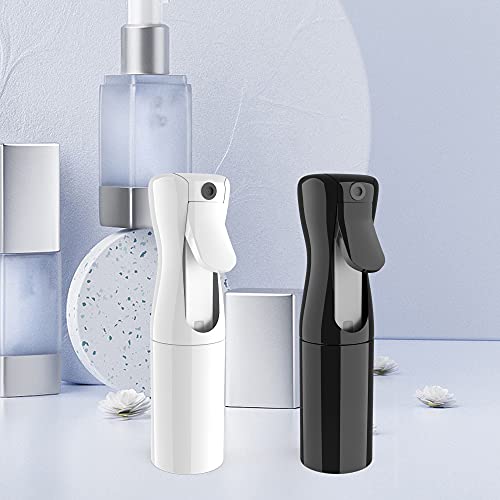 Foto von Sprühflasche Haare, kontinuierliche Wasserzerstäuber Mister Spray Bottle, Wasser Sprüher Friseur Sprayer Flasche Auslaufsicher Sprühen für Haar-Styling, Pflanzen, Haustiere - 7.2oz/200ml (Schwarz)