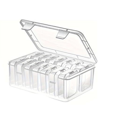 LAIOUSN El juego de cajas organizadoras de 15 piezas incluye 1 caja grande y 14 pequeñas con tapa para abalorios, joyas y artículos de uso diario