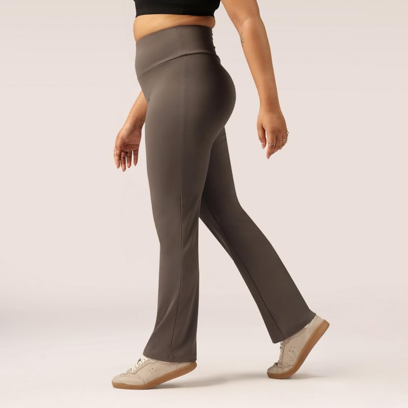 Image of BlissClub Women's Ultimate Straight Pants - Lite, High Waist Formal Trousers with Wide Waistband, Tall (for Women Above 5'5 ft)