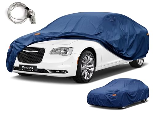 Image of Kaugung Custom Fit Car Cover for Chrysler 300 (2005-2026), Heavy Duty Waterproof All Weather Outdoor Protection, Breathable Full Exterior Cover with Vent, Rain Sun Snow UV Proof