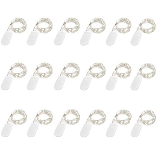 Guirlande lumineuse LED à piles lot de 18 blanc froid 2m pour déco