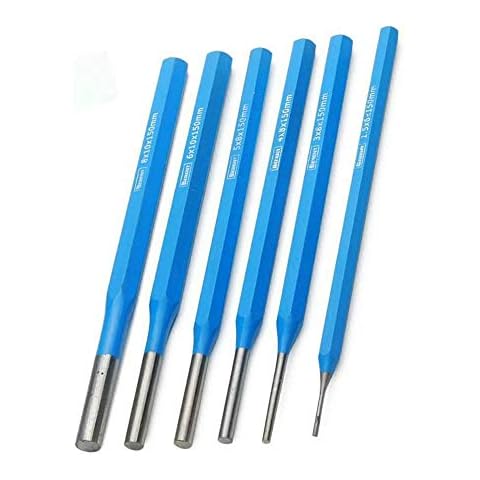 6 Pcs Punch Kit Parallel Pin Punch Set Drift 1.5mm - 8mm Cover