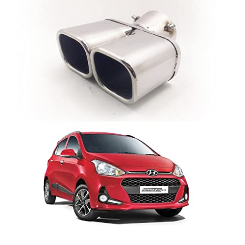 Oshotto Stainless Steel SS-010 Car Exhaust Muffler Silencer Cover Compatible with Hyundai i10 Grand (Chrome)